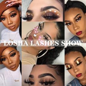 img 1 attached to 👁️ Losha 25mm Lashes - 3D Faux Mink, Fluffy Volume Eyelashes, Thick Crossed Luxurious Soft Wispy Lashes Bundle (Pack of 4 Pairs) – Dramatic Eye Makeup (Style: 45A)