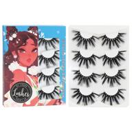 👁️ losha 25mm lashes - 3d faux mink, fluffy volume eyelashes, thick crossed luxurious soft wispy lashes bundle (pack of 4 pairs) – dramatic eye makeup (style: 45a) logo