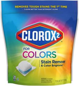 img 3 attached to 🌈 Clorox 2 for Colors - Stain Remover and Color Brightener Packs, 20 Count (Improved Packaging Design)