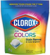 🌈 clorox 2 for colors - stain remover and color brightener packs, 20 count (improved packaging design) logo