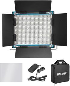 img 3 attached to 📸 Neewer Metal Bi-Color LED Video Light for Studio, YouTube, Product Photography, Video Shooting, Durable Metal Frame, Dimmable 660 Beads, with U Bracket and Barndoor, 3200-5600K, High CRI 96+ (Blue)