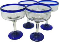 🍹 set of 4 mexican hand blown margarita glasses - 16 oz capacity logo