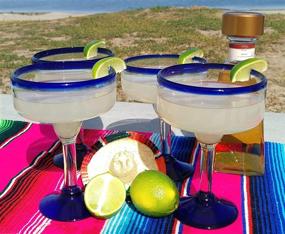 img 2 attached to 🍹 Set of 4 Mexican Hand Blown Margarita Glasses - 16 oz Capacity