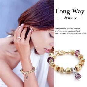 img 3 attached to 💎 Exquisite Gold Plated Snake Chain Bracelet with Rhinestone Amethyst Crystal Birthstone Beads - A Stylish Gift for Women and Girls at Birthdays