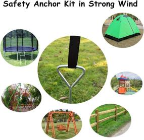 img 1 attached to Trampoline Tie Down Anchor Kit - Heavy Duty Spiral Trampoline Anchors, Corkscrew Shape Steel Ground Wind Stakes, Swing Set Anchors for Trampoline - MySit