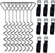 trampoline tie down anchor kit - heavy duty spiral trampoline anchors, corkscrew shape steel ground wind stakes, swing set anchors for trampoline - mysit логотип