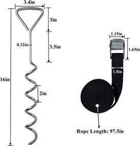 img 3 attached to Trampoline Tie Down Anchor Kit - Heavy Duty Spiral Trampoline Anchors, Corkscrew Shape Steel Ground Wind Stakes, Swing Set Anchors for Trampoline - MySit