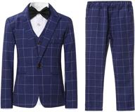 💼 swotgdoby boys plaid 3-piece suit set: perfect for wedding parties in 7 colors logo