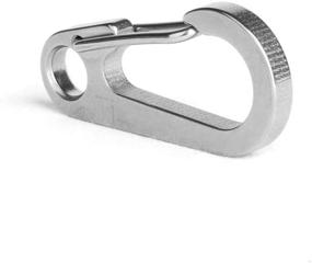 img 1 attached to 🔑 Silver Titanium Keychain Quickdraw Carabiners