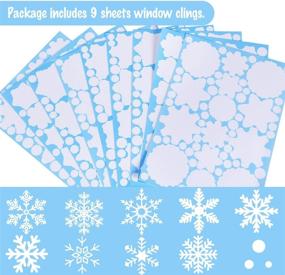img 3 attached to 329PCS Christmas Snowflake Window Clings Decals Stickers for Winter Frozen New Year Party Supplies Decorations (9 Sheets)