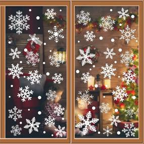 img 4 attached to 329PCS Christmas Snowflake Window Clings Decals Stickers for Winter Frozen New Year Party Supplies Decorations (9 Sheets)