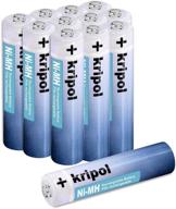 🔋 kripol 12 pack aaa nimh rechargeable batteries - 1000mah 1.2v replacement battery for panasonic cordless phone with 1500 cycle charge logo