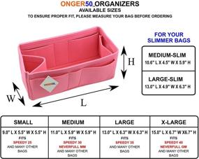 img 3 attached to 👜 Felt Organizer Insert for Purse, Handbag, and Tote - Multi Pocket Storage Liner & Shaper