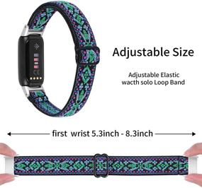 img 1 attached to Регулируемые эластичные ремешки Mtozon для Fitbit Luxe - Заменяемые нейлоновые петли на запястье, ультра-мягкие и дружественные к коже, подходящие для женщин и мужчин.