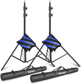 img 4 attached to 📸 Neewer 10 Feet/3 Meters Light Stands - Heavy Duty, Spring Cushioned, All Metal Locking Collars - Set of 2 with Carry Bags and Sandbags - Ideal for Photo Video Photography, HTC Vive, and More