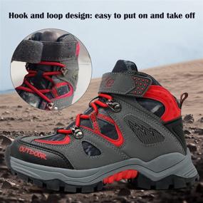 img 2 attached to 🥾 Kids' Winter Hiking Boots: Boys & Girls Warm Snow Boots, Outdoor Adventure Trekking Shoes, Anti-Skid Sneakers with Steel Buckle - Durable, Comfortable