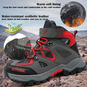 img 3 attached to 🥾 Kids' Winter Hiking Boots: Boys & Girls Warm Snow Boots, Outdoor Adventure Trekking Shoes, Anti-Skid Sneakers with Steel Buckle - Durable, Comfortable