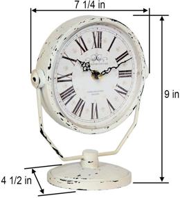 img 2 attached to ⏰ Lily's Home Antique Inspired Mantle Clock with Large Roman Numerals - Perfect for Victorian or Antique Décor, Battery Powered Quartz Movement, White