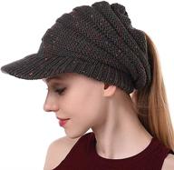 женская шапка dukars с массивным хвостиком логотип