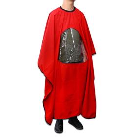 img 3 attached to 🔴 Tinksky Waterproof Hairdressing Gown with Viewing Window - Professional Salon Hair Cutting Cape (Red)