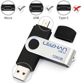 img 3 attached to 💾 Leizhan 128 ГБ микро USB флеш-накопитель: палка памяти OTG для Android телефонов и планшетов - черный