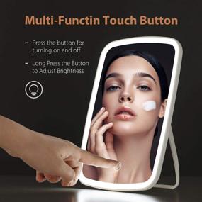 img 3 attached to 💡 Portable Touch Screen Makeup Mirror with Adjustable LED Brightness & USB Rechargeable by Jordan & Judy - Vanity Mirror