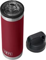 ✨yeti rambler 18 унций вакуумно изолированная бутылка из нержавеющей стали с крышкой "chug cap" в урожайно-красном цвете. логотип