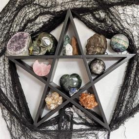 img 1 attached to 🔮 MaxCo Gothic Decor, Pentagram Shelf - Wiccan, Witch & Pagan Room Decor. Perfect Horror or Halloween Accent. 14 in x 3 in deep