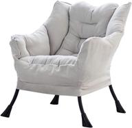 🪑 homeflow off-white accent armchair - stylish contemporary design, ideal for any room - extra large cushions for comfort, durable steel frame, supports up to 400 pounds - includes two side pockets логотип