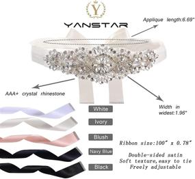 img 2 attached to 💎 Sparkling Elegance: Yanstar Silver Crystal Rhinestone Wedding Women's Belt Accessories