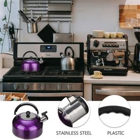 img 3 attached to 🫖 Cabilock 3 Quart Whistling Tea Kettle - Stainless Steel, Purple - Perfect for Gas Stovetop!