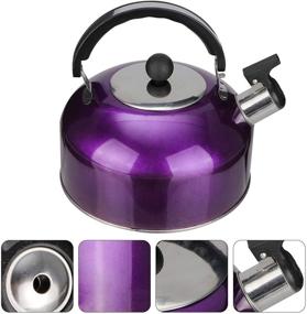 img 1 attached to 🫖 Cabilock 3 Quart Whistling Tea Kettle - Stainless Steel, Purple - Perfect for Gas Stovetop!