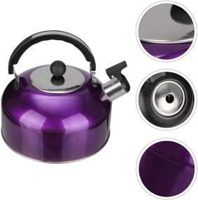 img 2 attached to 🫖 Cabilock 3 Quart Whistling Tea Kettle - Stainless Steel, Purple - Perfect for Gas Stovetop!