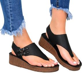 img 4 attached to 👣 Comfortable Summer Orthopedic Sandals: Casual Bunion Orthopedic Slippers Correction, Leather Ring Toe Flip Flops for Women