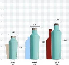 img 2 attached to 🥤 Corkcicle Canteen 16 oz. - Turquoise | Triple-Insulated Stainless Steel Water Bottle and Thermos | Keeps Drinks Cold for 25+ Hours, Hot for 12+ Hours