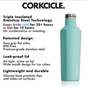 img 3 attached to 🥤 Corkcicle Canteen 16 oz. - Turquoise | Triple-Insulated Stainless Steel Water Bottle and Thermos | Keeps Drinks Cold for 25+ Hours, Hot for 12+ Hours