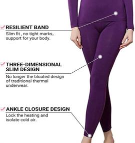 img 1 attached to 🌬️ Women's Ultra-Soft Thermal Long Johns Set - Base Layer for Skiing, Winter Warmth - Top & Bottom