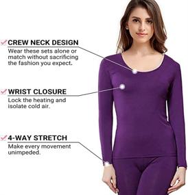 img 2 attached to 🌬️ Women's Ultra-Soft Thermal Long Johns Set - Base Layer for Skiing, Winter Warmth - Top & Bottom