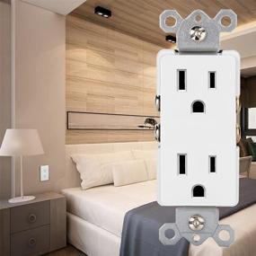 img 1 attached to 🔌 50 Pack of BESTTEN 15A Decorator Wall Receptacle Outlets - UL Listed, White, 15A/125V/1875W