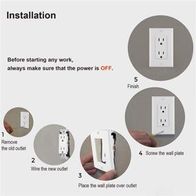 img 2 attached to 🔌 50 Pack of BESTTEN 15A Decorator Wall Receptacle Outlets - UL Listed, White, 15A/125V/1875W