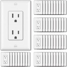 img 4 attached to 🔌 50 Pack of BESTTEN 15A Decorator Wall Receptacle Outlets - UL Listed, White, 15A/125V/1875W