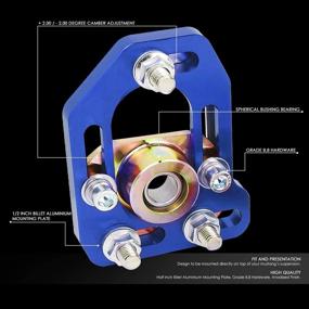 img 3 attached to Enhance Front Suspension Alignment with DNA Motoring CBK-PLT-FM79-BL Front Camber/Caster Plates Blue for 79-89 Ford Mustangs