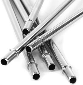 img 3 attached to 🥤 Premium Set of 6 Stainless Steel Reusable Drinking Straws – Washable, 9.5 inches, Silver
