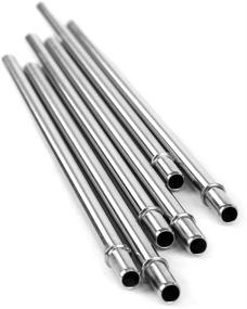 img 4 attached to 🥤 Premium Set of 6 Stainless Steel Reusable Drinking Straws – Washable, 9.5 inches, Silver
