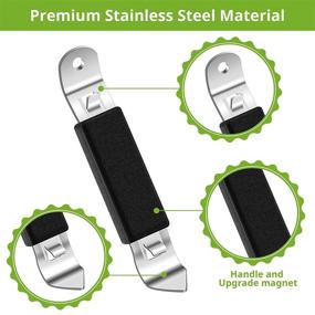 img 2 attached to 🍺 Set of 5 Magnetic Bottle Openers: Classic Stainless Steel Can Opener with Punch Feature for Beer, Wine, and Camping - Portable, Fridge-Friendly, and Perfect for Home Bar - Sleek Black Design