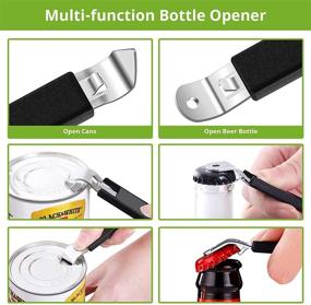 img 1 attached to 🍺 Set of 5 Magnetic Bottle Openers: Classic Stainless Steel Can Opener with Punch Feature for Beer, Wine, and Camping - Portable, Fridge-Friendly, and Perfect for Home Bar - Sleek Black Design