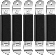 🍺 set of 5 magnetic bottle openers: classic stainless steel can opener with punch feature for beer, wine, and camping - portable, fridge-friendly, and perfect for home bar - sleek black design логотип