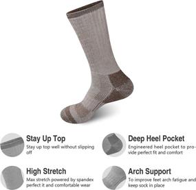 img 3 attached to 🧦 Ultimate Performance: GKX Men's Merino Wool Moisture Wicking Crew Socks for Hiking and Work