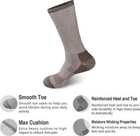 img 2 attached to 🧦 Ultimate Performance: GKX Men's Merino Wool Moisture Wicking Crew Socks for Hiking and Work