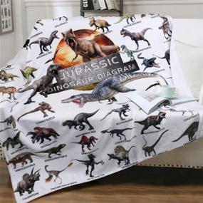 img 4 attached to 🦖 Dinosaur Plush Kids Blanket - Nueasrs Dinosaur Room Decor for Boys - Jurassic Dino Blanket Soft Flannel Blanket - Sofa Bed Throw Blanket Dinosaur Gifts for Kids 50x60 Inch